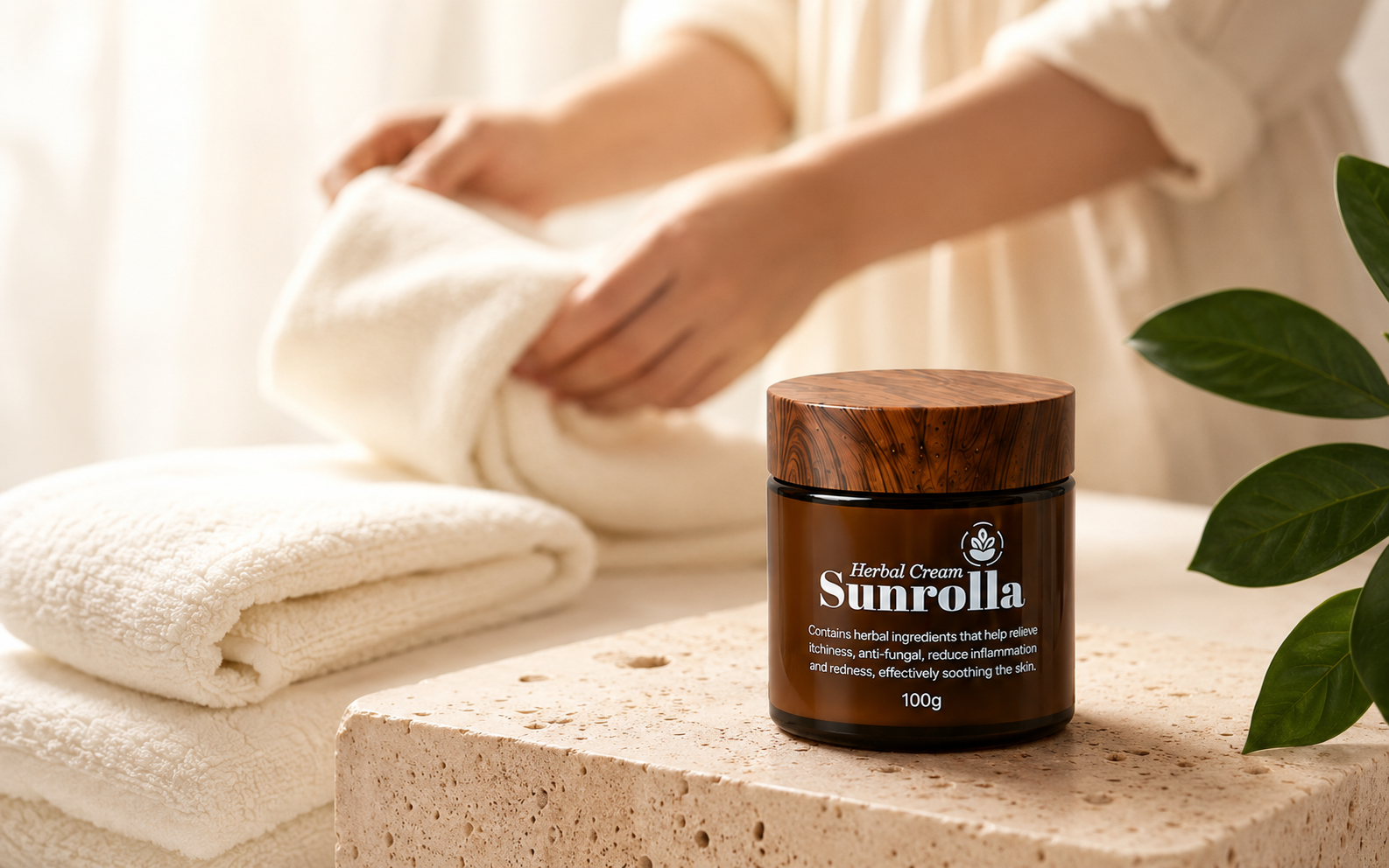 Sunrolla 草本护理膏与温暖居家护理场景